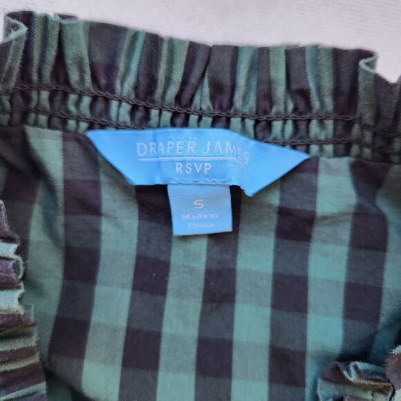 Draper James RSVP Green Black Gingham Dress Holiday Christmas Winter Cute Small - Picture 4 of 10